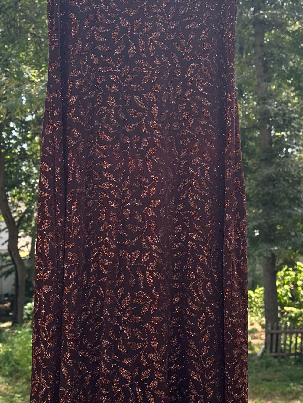 Copper Glitter Y2K stretch Maxi Dress Size 10